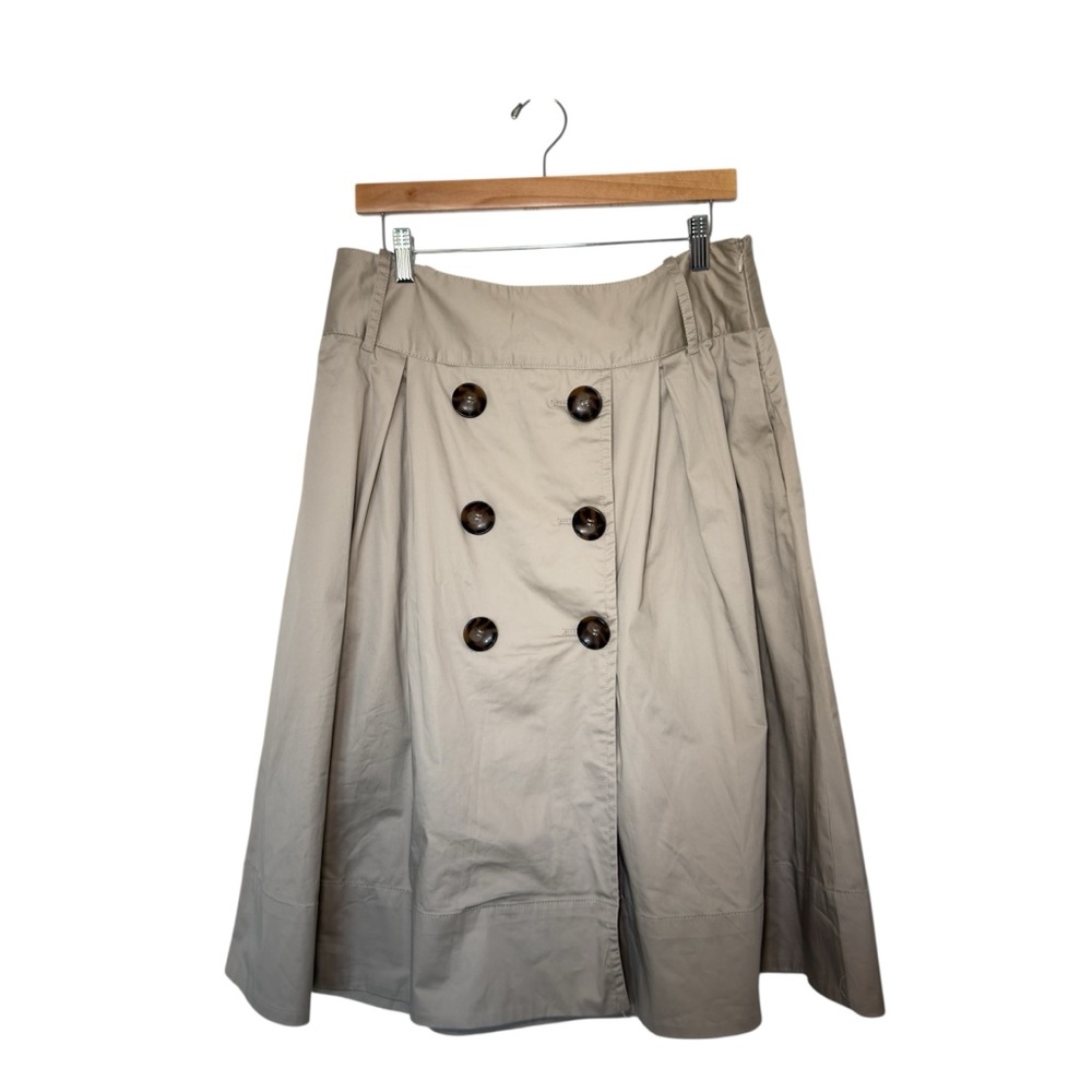 Appraisal 12 Khaki Double Breasted A‎ Line High Waist Skirt Light Academia